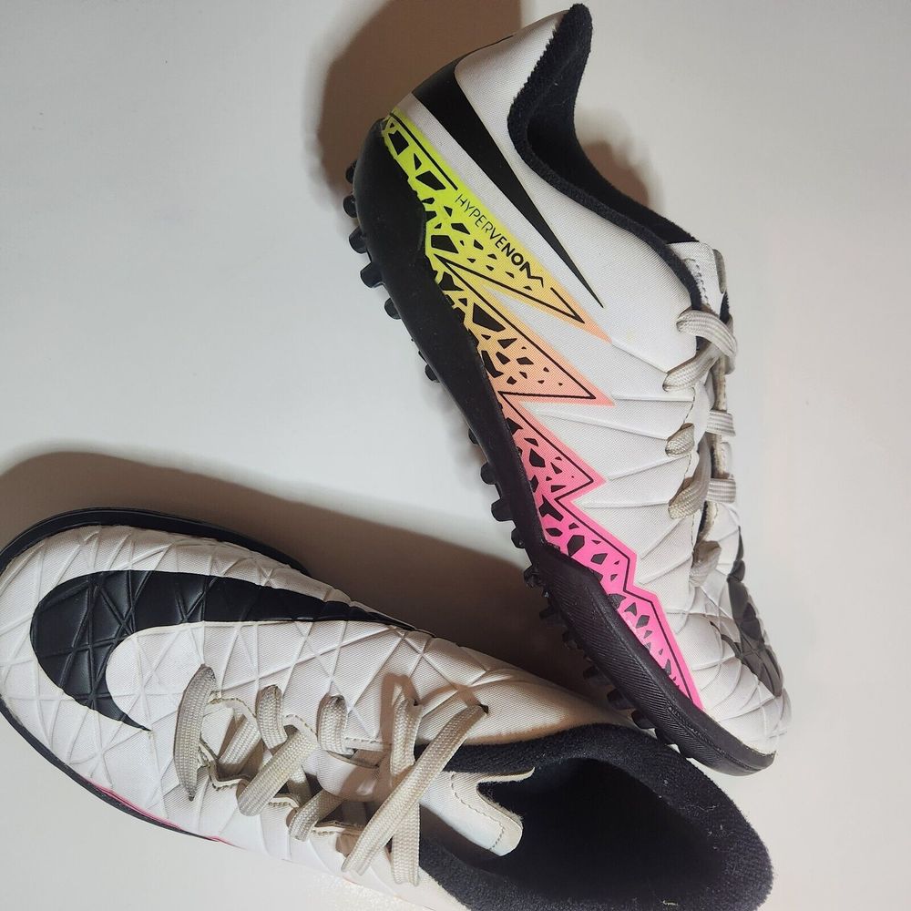 Nike Hypervenom Phelon Turf Soccer Shoes White/Black/Total Orange Youth 13.5 - Picture 5 of 7